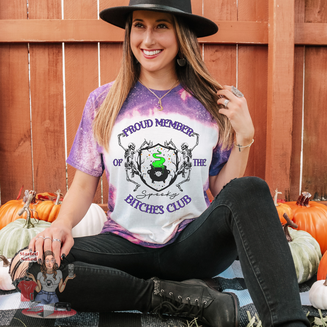 Spooky Bitches Club Bleached Tee