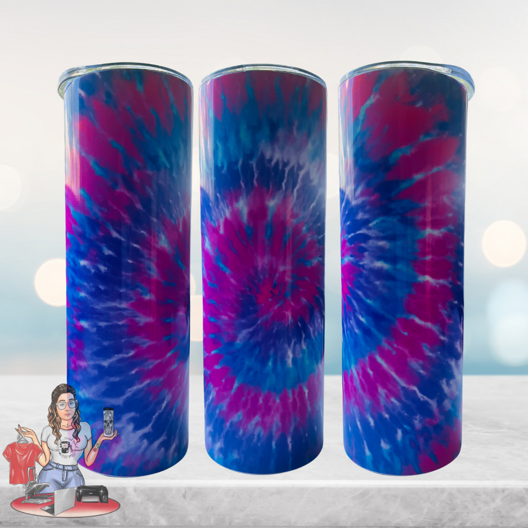 Blue, Purple, Pink Tie-Dye 20 oz Tumbler