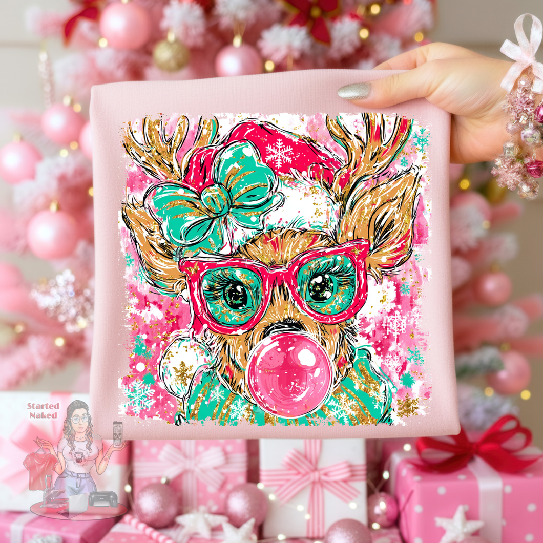 Pink Reindeer Tee