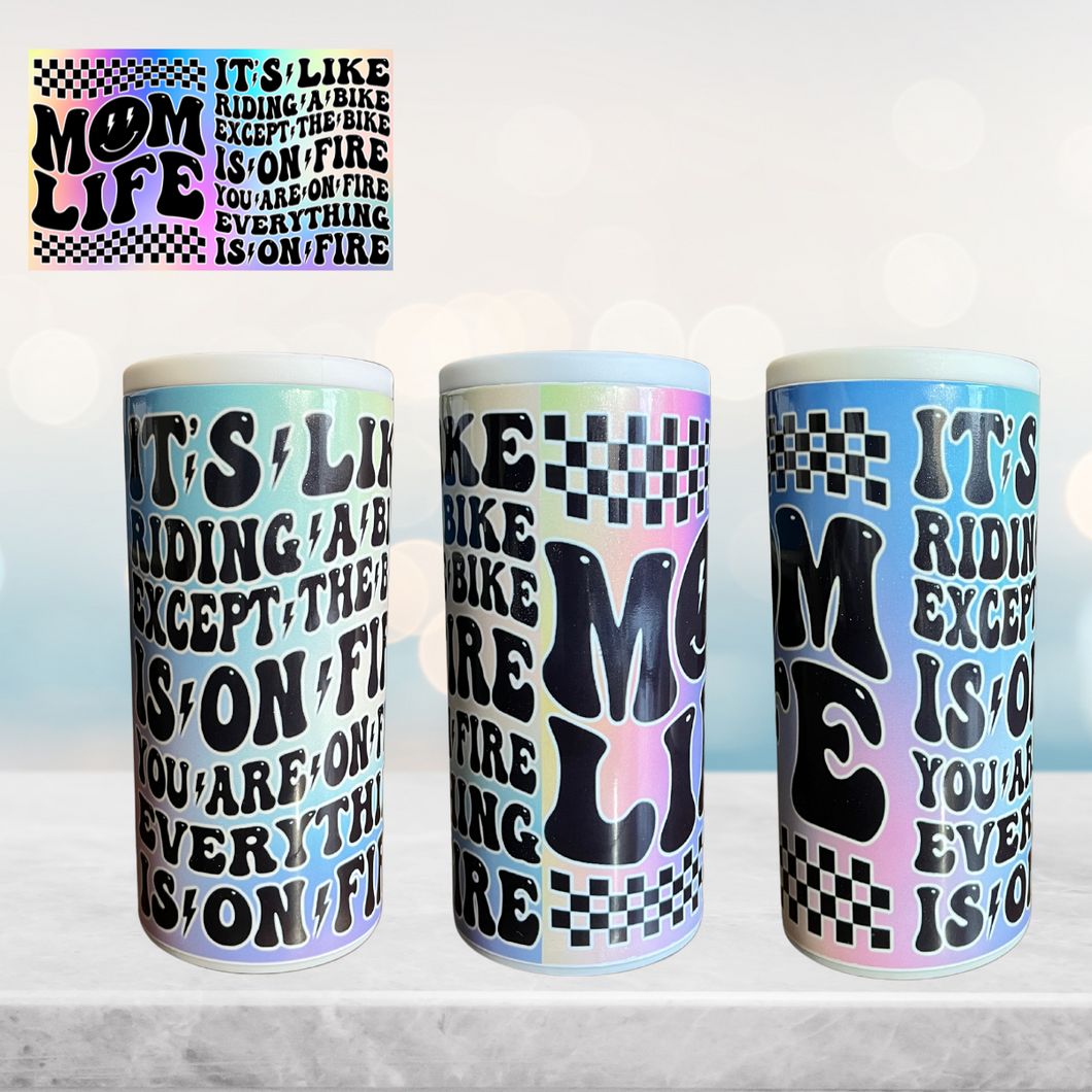 Mom Life 12 oz skinny can cooler