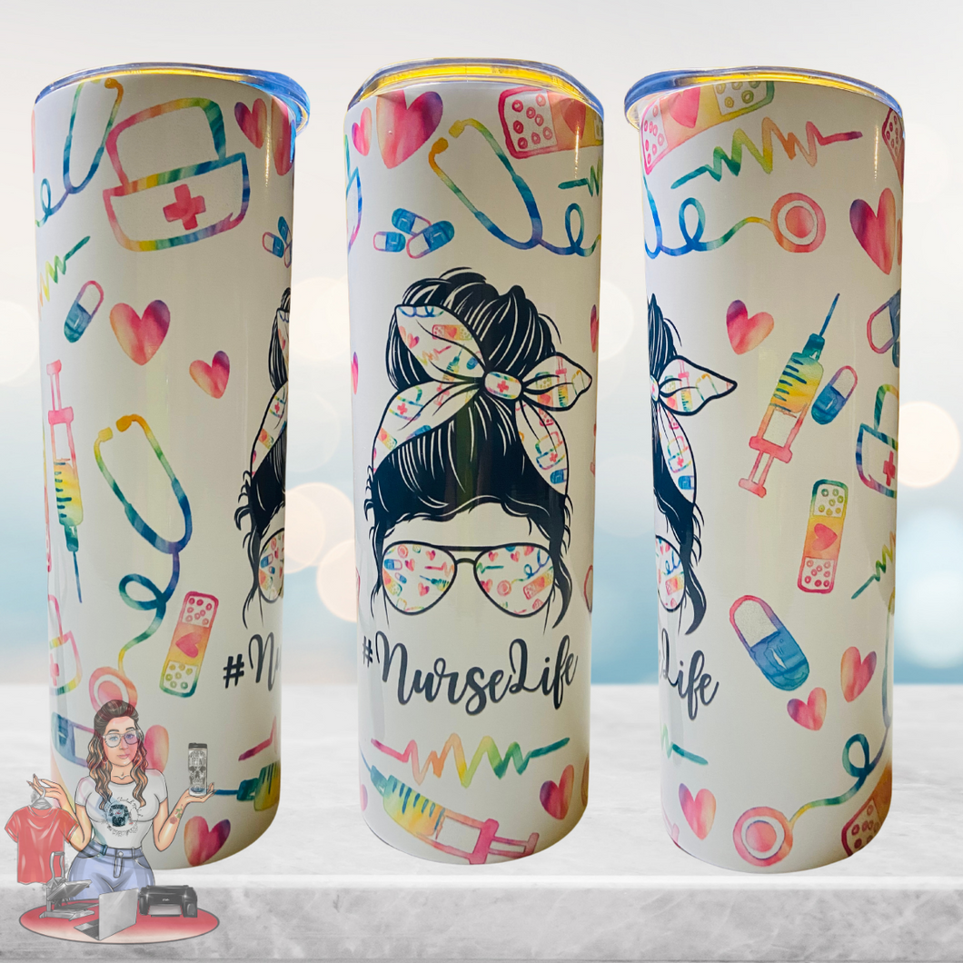 Pastel Nurse Life 20 oz Tumbler