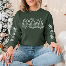 Load image into Gallery viewer, Trees and Snowflake Sweatshirt
