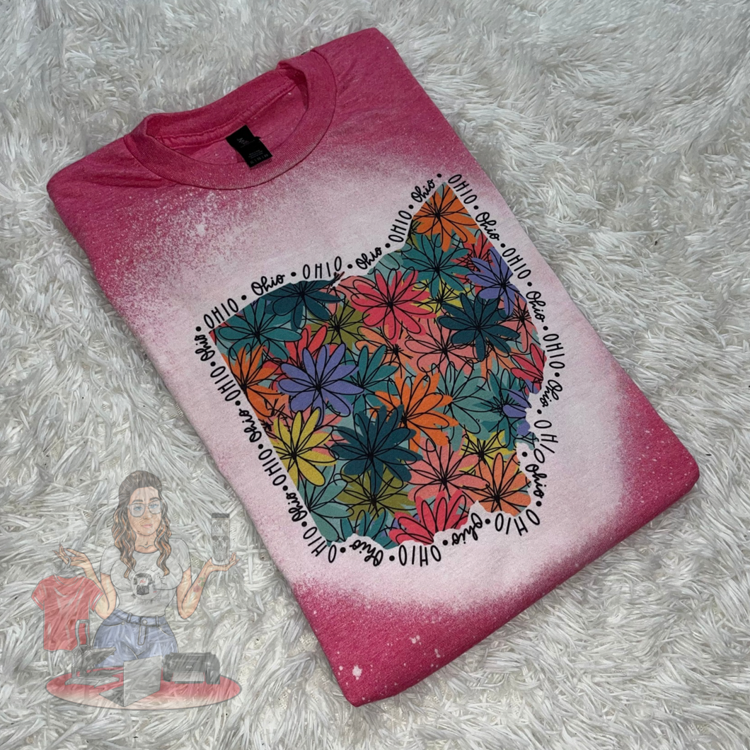 Floral Ohio Bleached Tee