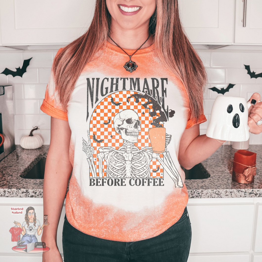 Nightmare Before Coffee Bleached Tee