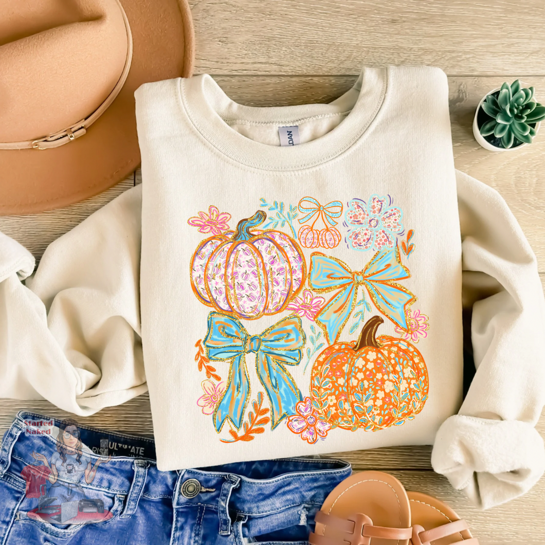 Pumpkin & Bow Sweatshirt
